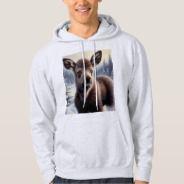 Elchkalb im Schnee Unisex-Winterhoodie Hoodie
