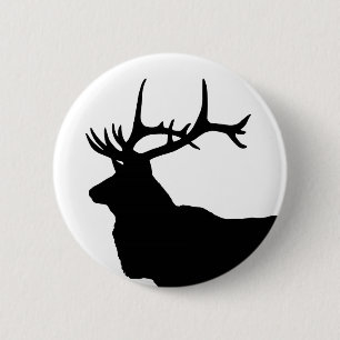 Elchkopf-Silhouette Button