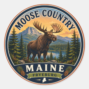 Elchland Fryeburg Maine Rund Aufkleber
