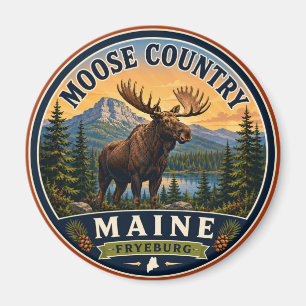 Elchland Fryeburg Maine Rundmagnet Magnet
