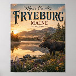 Elchland Fryeburg Maine Vintage-Wildlife Poster