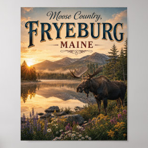 Elchland Fryeburg Maine Vintage-Wildlife Poster