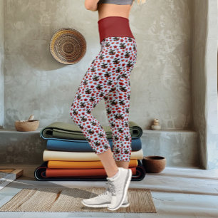 Elchrote Ahornblätter  Capri Leggings