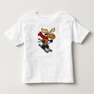 Elchskier-Cartoon  Hintergrundfarbe Kleinkind T-shirt