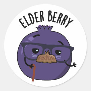 Elder berry Funny Berry Pun Runder Aufkleber