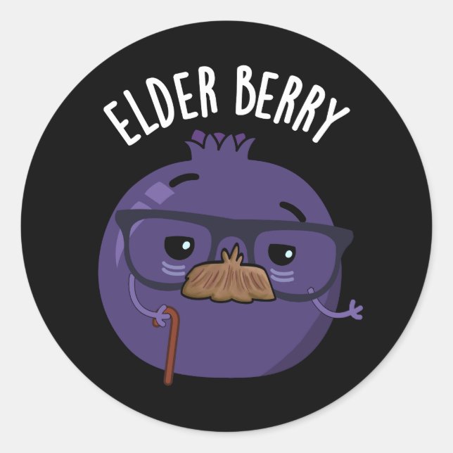 Elder berry Funny Berry Pun Runder Aufkleber (Vorderseite)