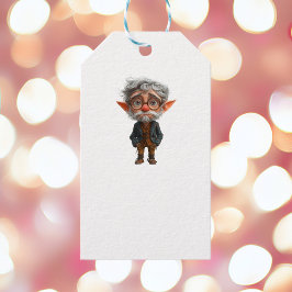 Elder Christmas Elf White Gift Tags Geschenkanhänger