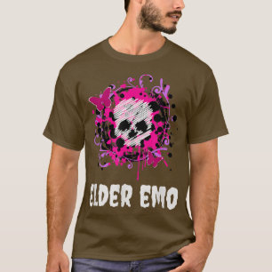 Elder Emo Funny Goth und Skeleton Pink und Lila T-Shirt