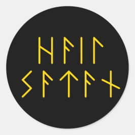 Elder Futhark Hail Satan Runder Aufkleber