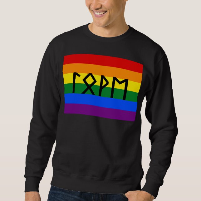 Elder Futhark Liebe Pride Flag Sweatshirt (Vorderseite)