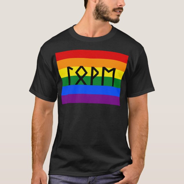 Elder Futhark Liebe Pride Flag T-Shirt (Vorderseite)