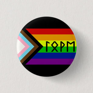 Elder Futhark Liebe Progressive Stolperflagge Button