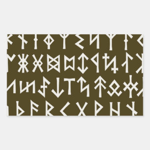 Elder Futhark Runen Rechteckiger Aufkleber