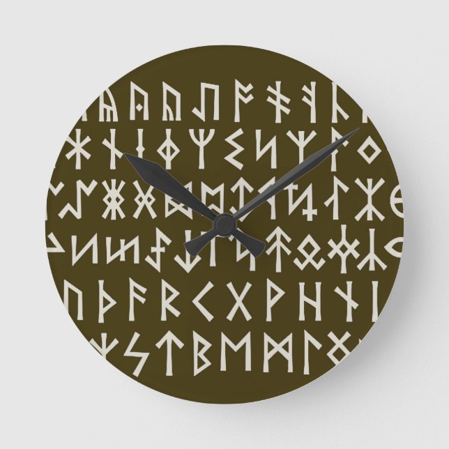 Elder Futhark Runes Runde Wanduhr (Vorderseite)