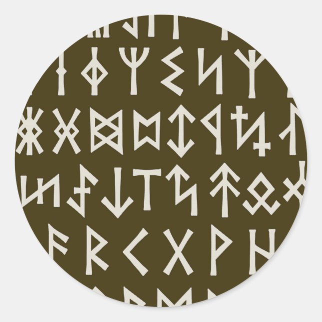 Elder Futhark Runes Runder Aufkleber (Vorderseite)