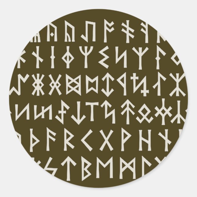 Elder Futhark Runes Runder Aufkleber (Vorderseite)