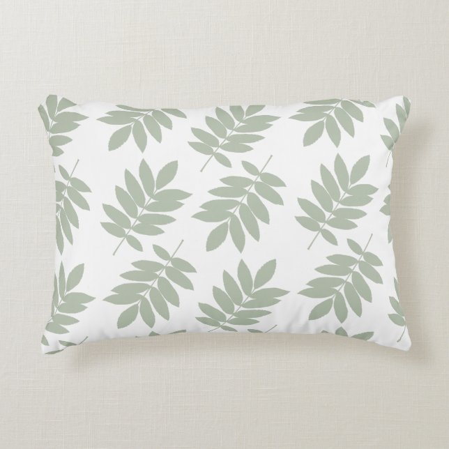 Elder Leaf Big Pattern 2Way Green+White Dekokissen (Vorderseite)