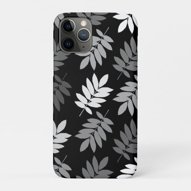 Elder Leaf Lg Muster Schwarz Weiß Grau Case-Mate iPhone Hülle (Rückseite)