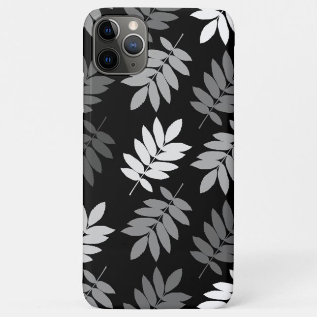 Elder Leaf Lg Muster Schwarz Weiß Grau Case-Mate iPhone Hülle (Rückseite)