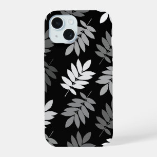 Elder Leaf Lg Muster Schwarz Weiß Grau iPhone 15 Hülle