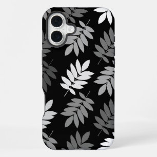 Elder Leaf Lg Muster Schwarz Weiß Grau iPhone 16 Plus Hülle