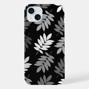 Elder Leaf Lg Muster Schwarz Weiß Grau iPhone 15 Plus Hülle