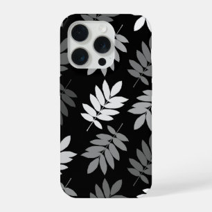 Elder Leaf Lg Muster Schwarz Weiß Grau iPhone 15 Pro Hülle