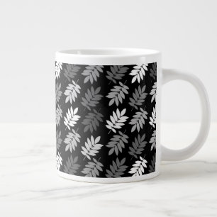 Elder Leaf Muster Schwarz Weiß Grau Jumbo-Tasse