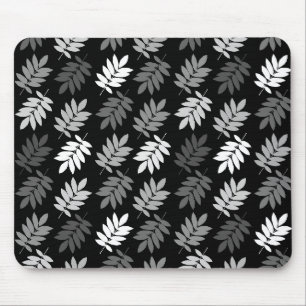 Elder Leaf Muster Schwarz Weiß Grau Mousepad