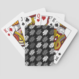 Elder Leaf Muster Schwarz Weiß Grau Spielkarten