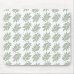 Elder Leaf Pattern Green White Mousepad<br><div class="desc">Elder tree leaf silhouette in a surface pattern design with green detail on a white background.</div>