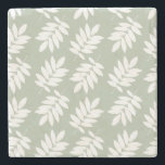 Elder Leaf Pattern White on Green Steinuntersetzer<br><div class="desc">Rustic Elder tree leaf silhouette in a surface pattern design with white detail on a green background.</div>