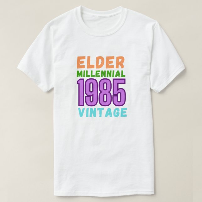 Elder Millennial 1985 Vintager T - Shirt (Design vorne)