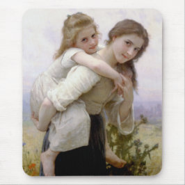 Elder Sister gibt jüngere Schwester Piggyback Ride Mousepad