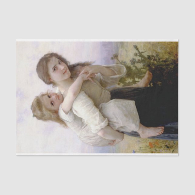 Elder Sister gibt jüngere Schwester Piggyback Ride Seidenpapier (Vorderseite)