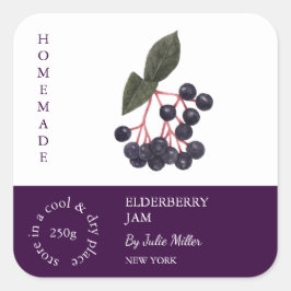 Elderberry Small Business Label Quadratischer Aufkleber