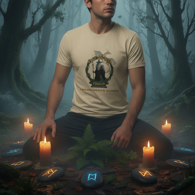 Elderwood Council Archwarden Eldric Fantasy Wizard T-Shirt (Von Creator hochgeladen)