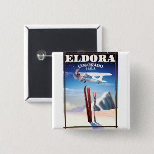 Eldora Colorado Reiseplakat. Button