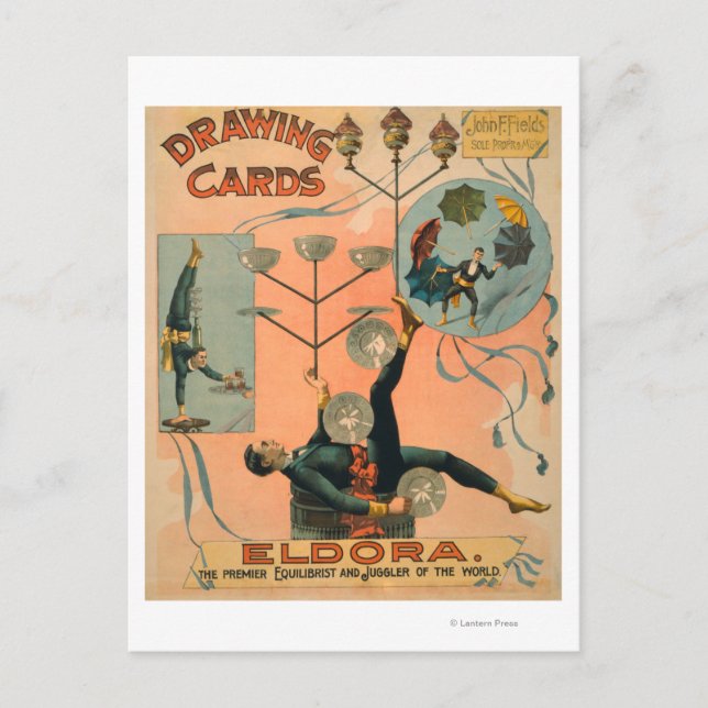 Eldora, Premier Equilibrist und Juggler Postkarte (Vorderseite)