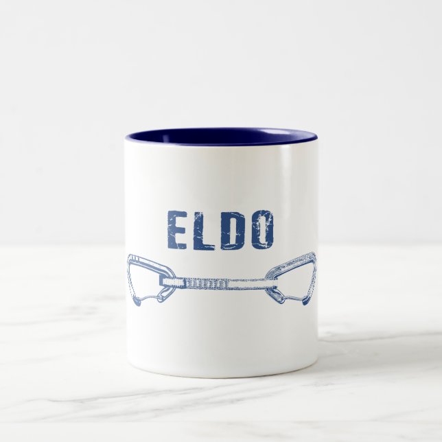 Eldorado Canyon Klettern Quickziehung Zweifarbige Tasse (Mittel)