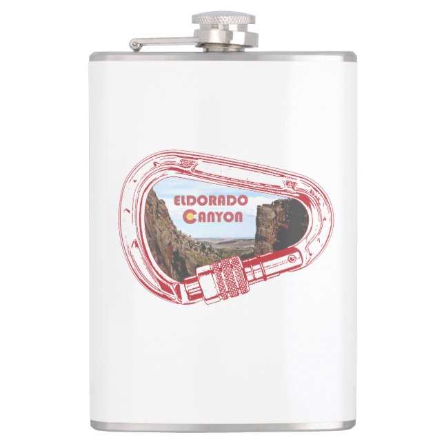 Eldorado Canyon Klettersteig Carabiner Flachmann (Vorderseite)