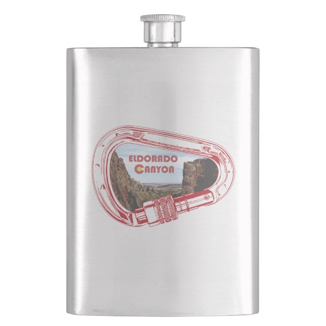 Eldorado Canyon Klettersteig Carabiner Flachmann (Vorderseite)