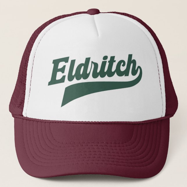 Eldritch League Script - Vintag Lovecraftian Truckerkappe (Vorderseite)