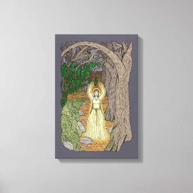 Eldritch Mistress (Fairy Lady in Woods) Leinwanddruck (Vorderseite)