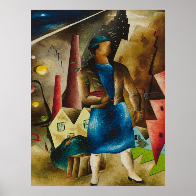 Eldzier Cortors Die Räumung Abstrakt Poster (Vorne)