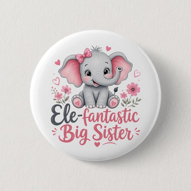 Ele-fantastisches Design für große Schwester mit s Button (Vorderseite)