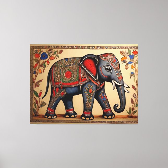 Ele-Fine Arts: Madhubani Canvas Prints Leinwanddruck (Vorderseite)