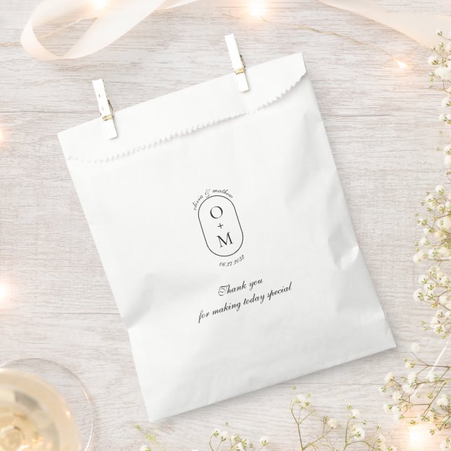Eleagant Traditionelles Skript Danke Hochzeit Geschenktütchen (Ausgeschnitten)