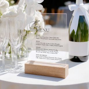 Eleagnt Modernes Bar Menu Wedding Akryllische Zeic Acrylschild