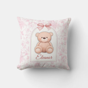 Eleanor Benutzerdefiniertes rosa Teddy-Bär-Kinde Kissen